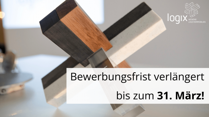 Logix Award Grafik zur Verlängerung der Bewerbungsfrist bis zum 31. März 2025