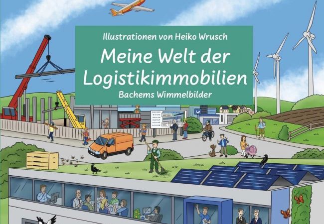 Ausschnitt aus dem Cover des Logix Wimmelbuch "Meine Welt der Logistikimmobilien"