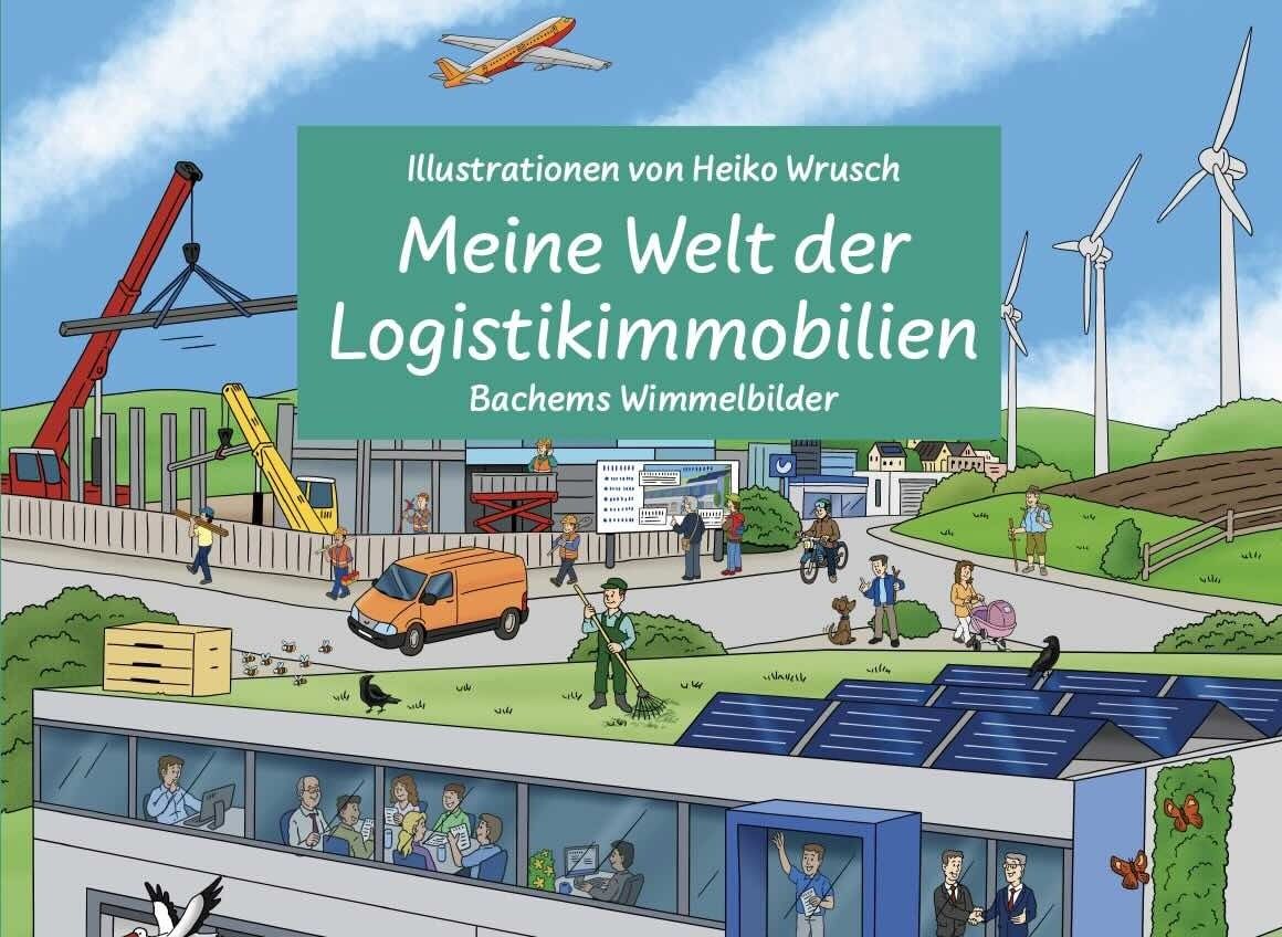 Ausschnitt aus dem Cover des Logix Wimmelbuch "Meine Welt der Logistikimmobilien"