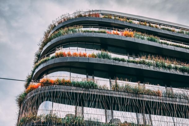 Modern architecture building in Prague